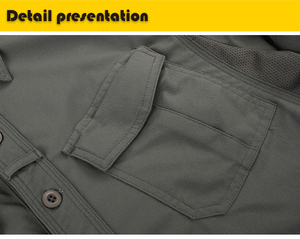 Chemise de Travail pour Hommes à Séchage Rapide 100% Polyester Brodée Respirante Anti-Froissage Décontractée pour Voyages en Plein Air Randonnée Pêche - Product Image 5