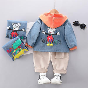 Nuevo Estilo de Diseño, Conjuntos de Ropa para Niños, Chaquetas de Mezclilla al por Mayor, Proveedores de Pantalones Color Caqui para Niños - Product Image 2