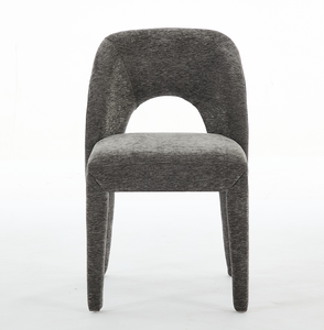 Ensemble de 2 chaises de salle à manger modernes en chenille grise imperméables avec dossier pour la maison, le bureau et l'appartement - Product Image 2