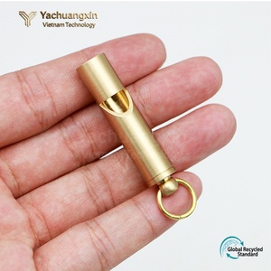 High Quality Brass & Copper Bamboo Knot Survival Whistle for Outdoor Tour Use-Retro Referee Design - Product Image 3