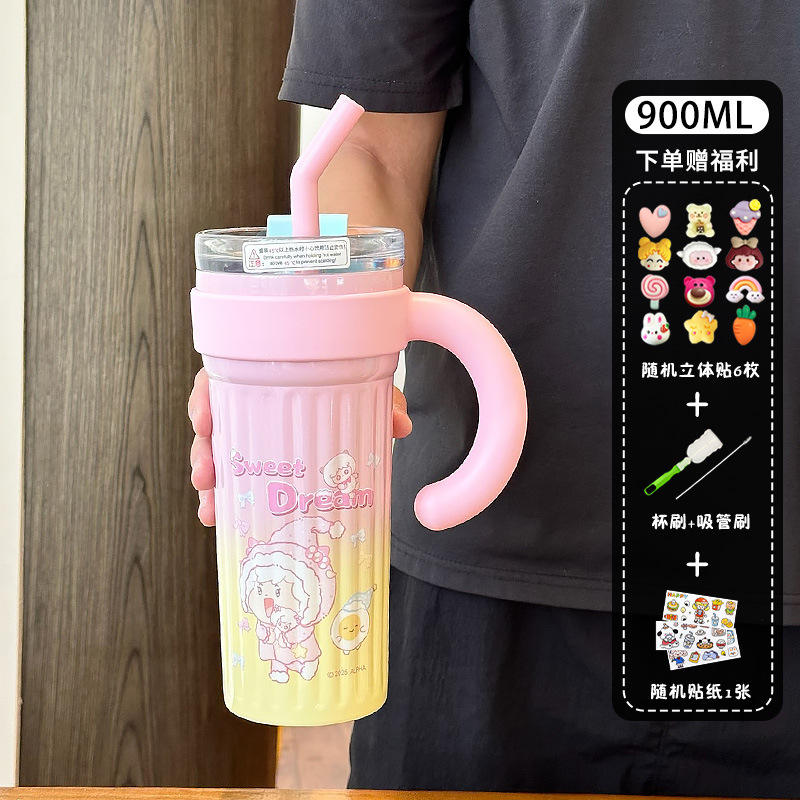 Pink 3D sticker cleaning tool cartoon stickers