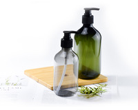Usine personnalisée 300ml pas cher vide en plastique ambré shampooing pompe forme de bouteille rechargeable Lotion distributeur savon liquide conteneur