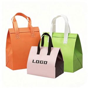 Sac isotherme non tissé personnalisé avec poignée longue, imprimé sérigraphié, recyclable, pour gâteaux à emporter, vente en gros - Product Image 1
