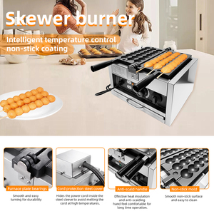 Wafflemei Brochette à bulles électrique commerciale Machine à boules de gaufres Poêle antiadhésive en téflon OEM Coréen <span class=keywords><strong>Belgique</strong></span> Fabricant de bâtons de boules de gaufres - Product Image 5