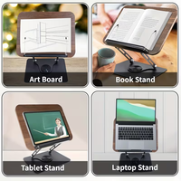 Support de livre pliable portable réglable en hauteur à 360 degrés avec cadre en acier au carbone de haute qualité pour bureau et salle d'étude