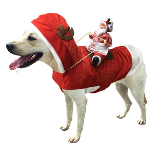 Vêtements de Noël pour chien, costume amusant de Père Noël monté sur un renne, tenue de Noël pour animal de compagnie, vêtements d'hiver ajustables pour chien, vêtements pour <span class=keywords><strong>chiot</strong></span> de grande taille - Product Image 4