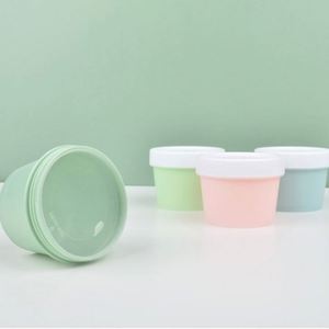 Pot de crème corporelle vide de 100 ml, coloré, avec couvercle blanc, de forme ronde, pour soins de la peau, lait corporel, gel d'aloe vera, pots en plastique PP, bouteilles de crème glacée - Product Image 4