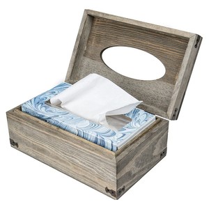 Porte-serviettes en bois naturel pin <span class=keywords><strong>vintage</strong></span> de luxe boîte <span class=keywords><strong>à</strong></span> <span class=keywords><strong>mouchoirs</strong></span> en bois mince avec couvercle pour maison pour un usage domestique - Product Image 4