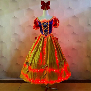 Abito da ballo impermeabile a LED bianco neve da <span class=keywords><strong>donna</strong></span>, <span class=keywords><strong>costume</strong></span> luminoso a LED per performance in parchi divertimento e sfilate (su misura) - Product Image 5
