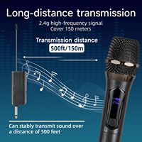 Micrófonos Inalámbricos Profesionales Dobles para Karaoke, Sistema de Micrófono Dinámico Inalámbrico Recargable para Cantar