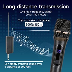 Professional <b>Wireless</b> Dual Microphones Karaoke for Singing Cordless Dynamic Microphone System With Rechargeable - Product Image 4