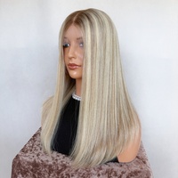 Perruques Sheitel Kosher sans colle en cheveux humains vierges européens, pré-épilées, avec dentelle HD, nœuds simples et couleur mèches, vente en gros