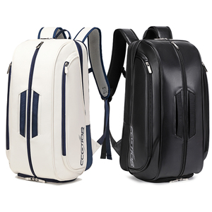 Haute capacité en cuir PU sport Tennis Pickleball <span class=keywords><strong>sac</strong></span> Paddle <span class=keywords><strong>Badminton</strong></span> raquette <span class=keywords><strong>sac</strong></span> <span class=keywords><strong>à</strong></span> <span class=keywords><strong>dos</strong></span> avec ceinture de transport et compartiment <span class=keywords><strong>à</strong></span> chaussures - Product Image 1