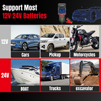 Probador Universal de Baterías de Litio, Analizador de Baterías de 12V y 24V con Impresora, Auto Smart 10-2000 CCA
