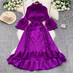 <span class=keywords><strong>Miyaki</strong></span> ชุดเดรสแขนสามส่วนของผู้หญิงสีพื้นทรงหลวมขนาดใหญ่มีสไตล์ใหม่ฤดูใบไม้ร่วง - Product Image 6