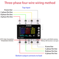 KWS-306 Tuya WIFI 3-fasa 4-kabel Daya AC85-290V Smart Life Voltmeter Rel Meter Digital Perlindungan Tegangan Berlebih Saklar H12 CE