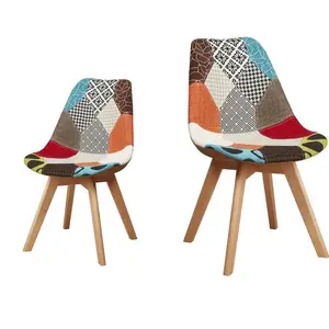 郁金香风格家居家具拼布椅餐厅木质现代餐椅