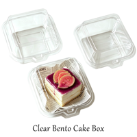 Boîte à gâteau individuelle en plastique transparent PET jetable, format clamshell, 4 pouces, boîte à bento pour pâtisserie, emballage à emporter