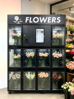 Distributeur automatique de fleurs intelligent JOYVEND, directement de l'usine, 110-240V, multi-paiements, verre chauffant anti-buée, surveillance à distance, fonction SDK