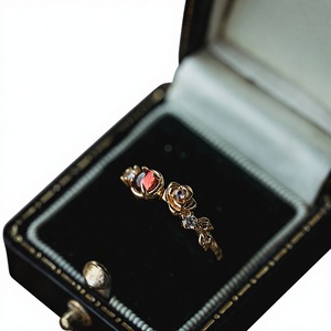 Anillo <span class=keywords><strong>de</strong></span> Oro Rosa con Gema <span class=keywords><strong>de</strong></span> Granate Venus para Mujer, Estilo Japonés, Lujo Ligero, Joyería Sencilla y Dulce, Creado en Laboratorio - Product Image 1