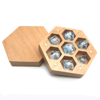 Dadu RPG dapat disesuaikan Set Sharp Edge D6 D20 Liquid Core Resin 16mm bentuk polihedral dengan bebek di dalam dan Logo kustom