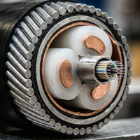 Câble hybride sous-marin dynamique PrimePro 35 kV : Alimentation moyenne tension + Fibre optique, blindé à double fil d'acier, pour l'éolien offshore et la marine