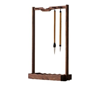 Porte-pinceaux en bois de noyer, style chinois, support à pinceaux simple en bois, porte-pinceaux, papeterie. - Product Image 5