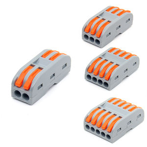 PCTミニユニバーサル2/3/<span class=keywords><strong>4</strong></span>/5P導体配線プッシュインクイックワイヤコネクターレバースプライス再利用可能電気ケーブルコネクター - Product Image 1