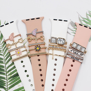 ขายส่งหรูหราตกแต่งห่วงแหวนเพชรเครื่องประดับซิลิโคนนาฬิกาวงเสน่ห์สำหรับแอปเปิ้ลดูวงอุปกรณ์เสริมสายรัดเสน่ห์ - Product Image 6