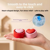 Porte-clés Cœur Rouge Imprimé en 3D, Jouet Anti-Stress à Pression, Porte-clés Créatif avec Bouton