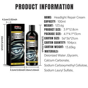 Nettoyant pour phares de voiture, éclaircissant, polissage, élimination des taches, anti-jaunissement, anti-oxydation, agent de remise à neuf, liquide de réparation pour phares. - Product Image 5