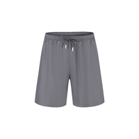 Stijlvolle Herenwijnrode Strandshort Met Effen Patroon Modieuze Waterdichte Bikini 'S En Strandkleding Van Puur Polyester