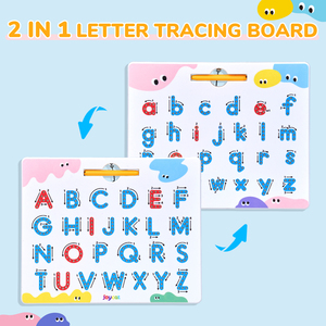Tableau magnétique double face Joycat pour apprendre l'alphabet, lettres majuscules et minuscules, <span class=keywords><strong>ABC</strong></span>, jouets éducatifs magnétiques pour dessiner - Product Image 1