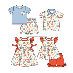 Preventa MOQ 5 Piezas, Ropa Escolar para Niñas con Estampado Arcoíris de Apple, Venta al por Mayor, Boutique Infantil, Precio de Fábrica - Product Image 6