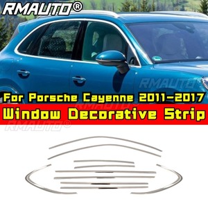 แถบตกแต่งหน้าต่างรถยนต์ สแตนเลสสตีล กรอบประตูภายนอก สำหรับ Porsche Cayenne 2011-2017 ชุดแต่งรถยนต์ อุปกรณ์ตกแต่งรถยนต์ - Product Image 2