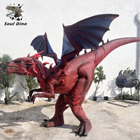 Costume de dinosaure réaliste personnalisé, mascotte de dragon interactive pour parc d'aventure, exposition pour adultes