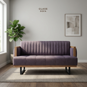 Sofá Moderno Tapizado de Dos Plazas, Loveseat de Tela Morada con Brazos Acolchados de Espuma y Patas de Metal para Sala de Estar - Product Image 2