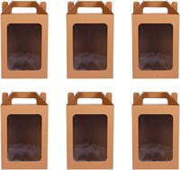 Boîte cadeau à fenêtre, boîte en papier portable, sac cadeau Saint-Valentin, sac cadeau transparent, boîte d'emballage pour fleurs d'anniversaire