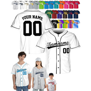 100% Polyester impression personnalisée jeunesse sublimé Baseball & Softball Jersey chemises uniformes multi-conception blanc vêtements de sport pour hommes - Product Image 1