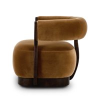 Fauteuil design moderne de luxe en bois de palissandre pour salon, hôtel, chambre à coucher – Mobilier d'appoint luxueux et rembourré