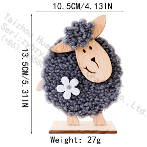Woolly Sheep Figurine Wood Head Felt Fluffy Lamb Tabletop Decor Farmhouse Rustic Shelf Mantel Desk Ornament - Product Image 6