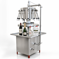 Machine de remplissage de liquides à siphon rotative personnalisée 60Hz 110V 220V à 14 têtes pour bouteilles de vin et spiritueux en verre, prise USA/UE
