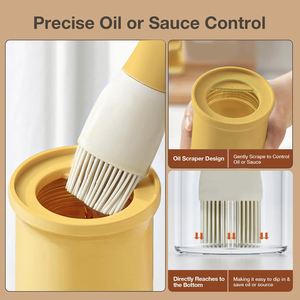 300ML Cooking Vinegar <b>Sauce</b> BBQ Grill Frying Use Multifunctional Oil Cruet with Brush - Product Image 5