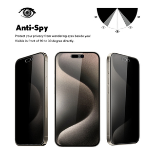 Protection d'écran en <span class=keywords><strong>verre</strong></span> trempé PlusOne Privacy pour 12/13/14/15/16/17Pro Max - Anti-traces de doigts, haute transparence, étanche - Product Image 2