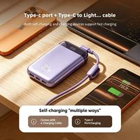 Batterie externe Z3 22,5 W à charge rapide Type-C Li-Polymère avec câbles intégrés, affichage numérique et support pour smartphone