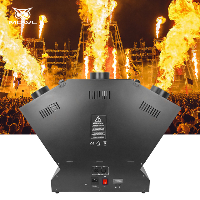 Professional Pyrotechnic Device 3 Heads DMX Remote Control Fire Machine Spray Colourful Stage Flame Machine for Concert Show