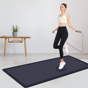 UniComfort PU Gym Fitness Workout Exercise <strong>Skipping</strong> Rope <strong>Mat</strong> 15mm Thick 72" Long Black Customizable - Product Image 3