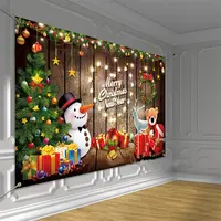 Fondo de decoración navideña, telón de fondo de poliéster para fiesta familiar, fotografía, pared para colgar