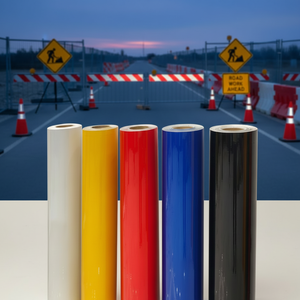 Rouleau de <span class=keywords><strong>film</strong></span> réfléchissant autocollant en PVC pour impression jet d'encre, matériau de <span class=keywords><strong>film</strong></span> réfléchissant de qualité ingénieur pour signalisation de sécurité imprimable - Product Image 2