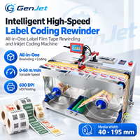 Rebobineuse automatique d'étiquettes à jet d'encre 600 DPI 60 m/min, machine de codage rouleau à rouleau pour codes QR, codes-barres, dates, logos, autocollants, films et bandes
